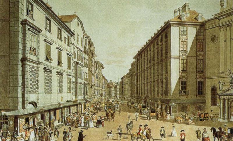 william wordsworth vienna in the 18th century a view of one of its streets, the kohlmarkt